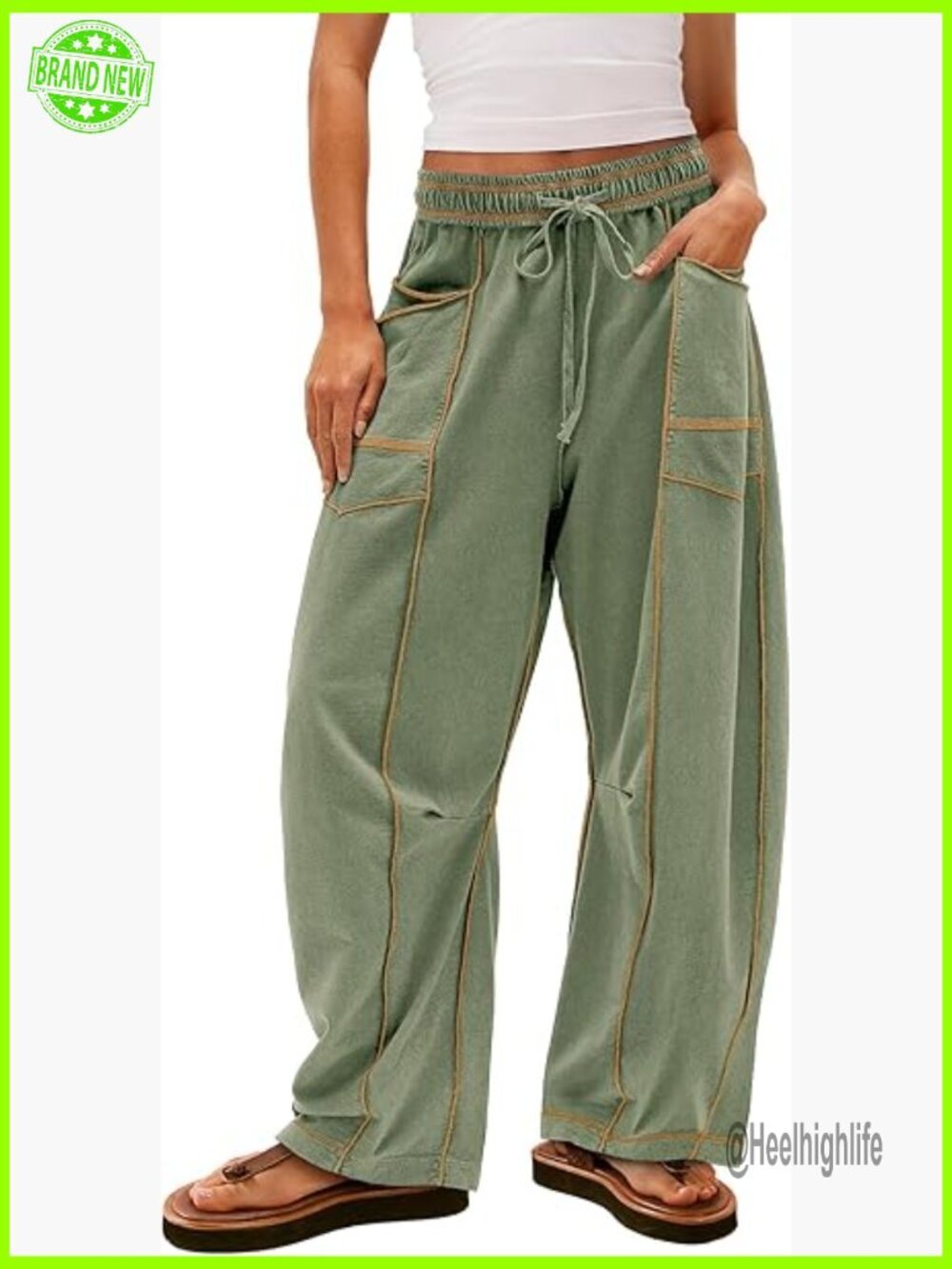 Soft Wide Leg Palazzo Pants with Drawstring Waist and Pockets